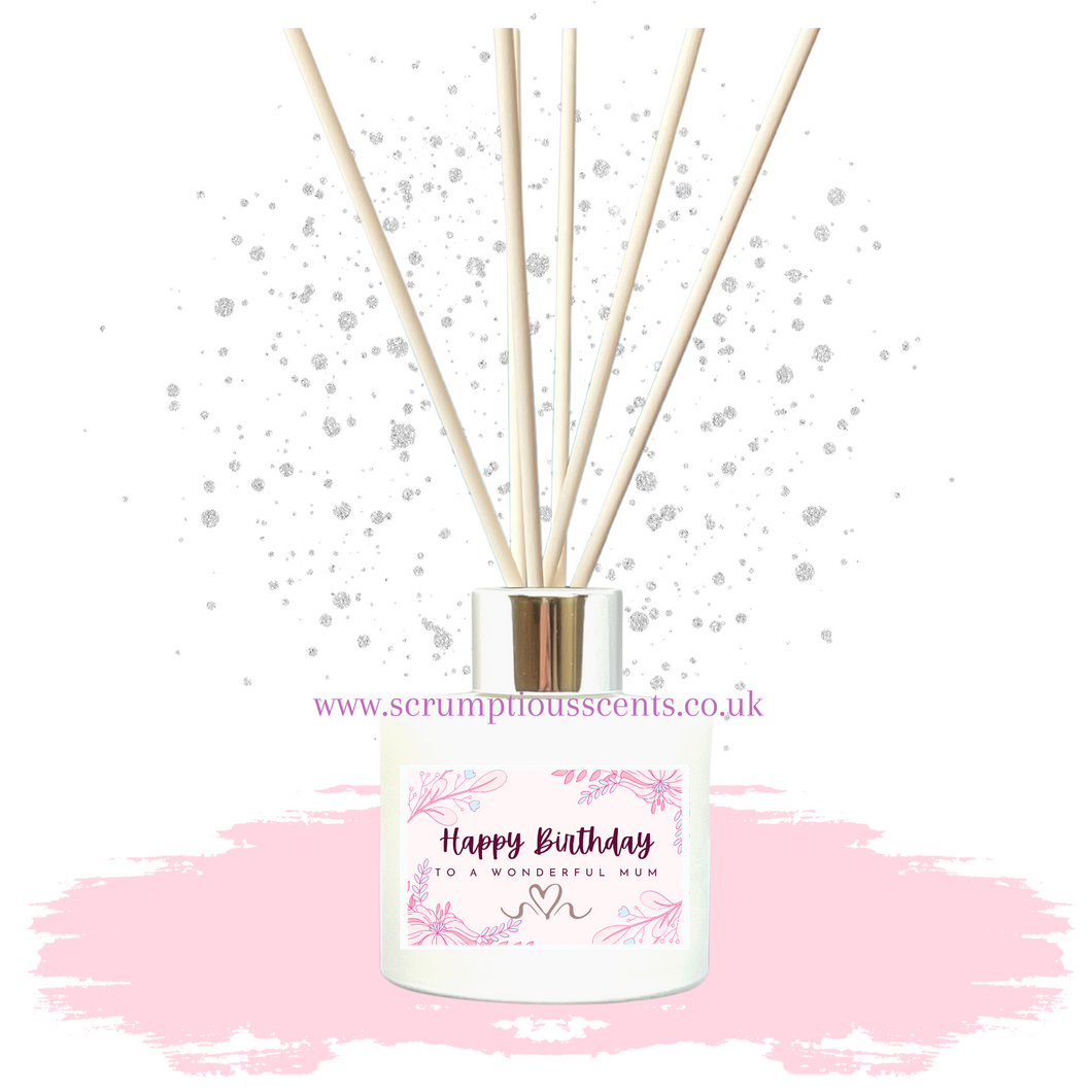 Pink 'Happy Birthday Mum' Reed Diffuser